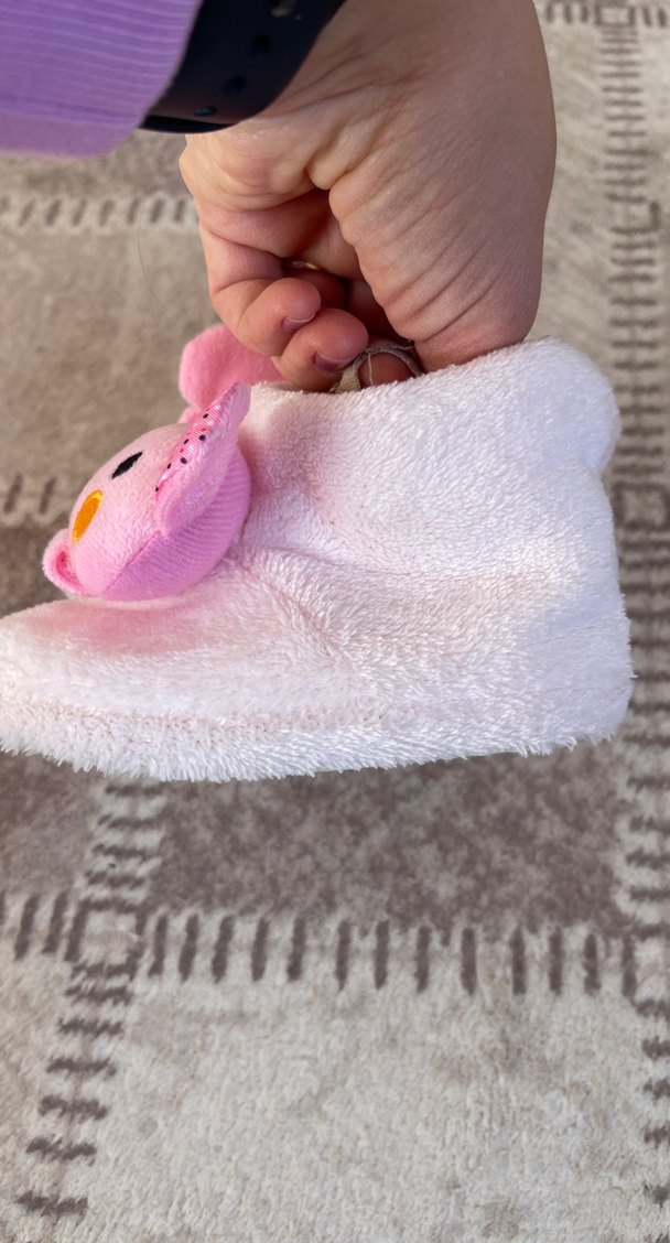 Kız Çocuk Pembe Peluş Ev Terliği - Görsel 5