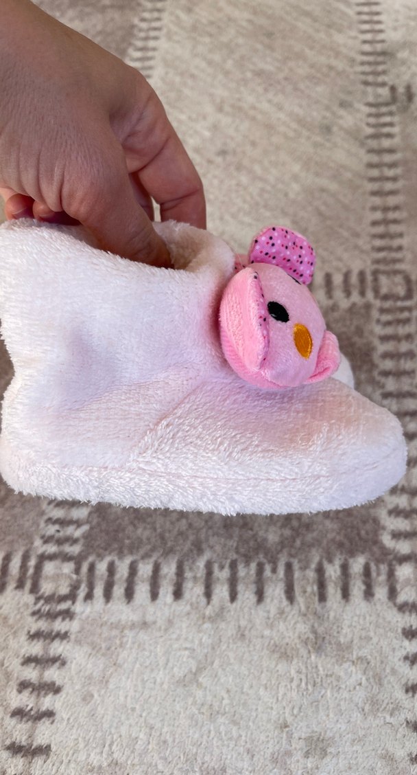 Kız Çocuk Pembe Peluş Ev Terliği - Görsel 3