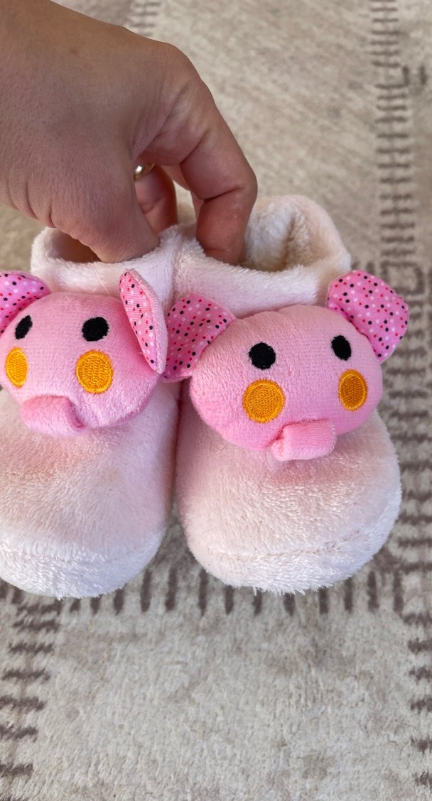 Kız Çocuk Pembe Peluş Ev Terliği - Görsel 2