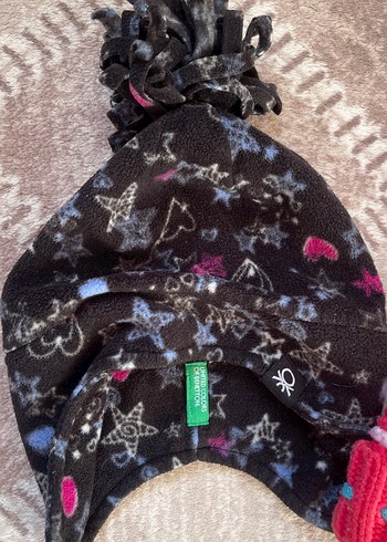 2li-Renkli Nakışlı Çocuk Örgü Şapka - Görsel 2