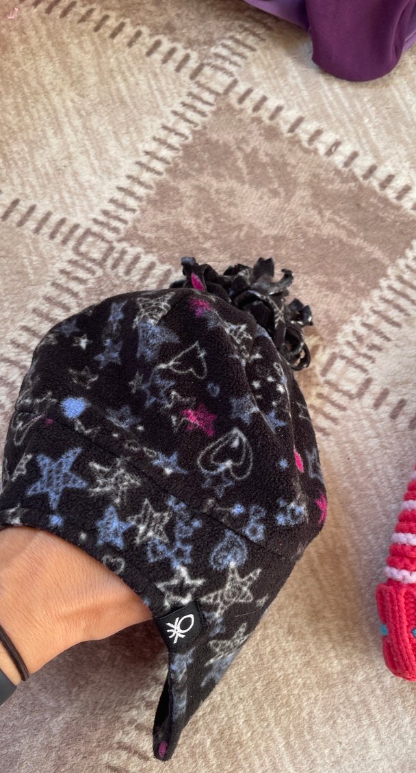 2li-Renkli Nakışlı Çocuk Örgü Şapka - Görsel 4