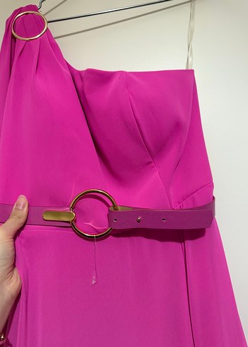 Pembe Uzun  Straplez  Abiye - Görsel 4