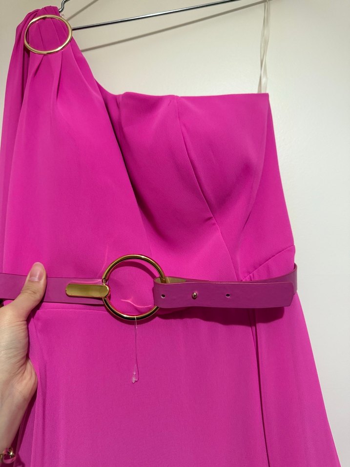 Pembe Uzun  Straplez  Abiye - Görsel 4