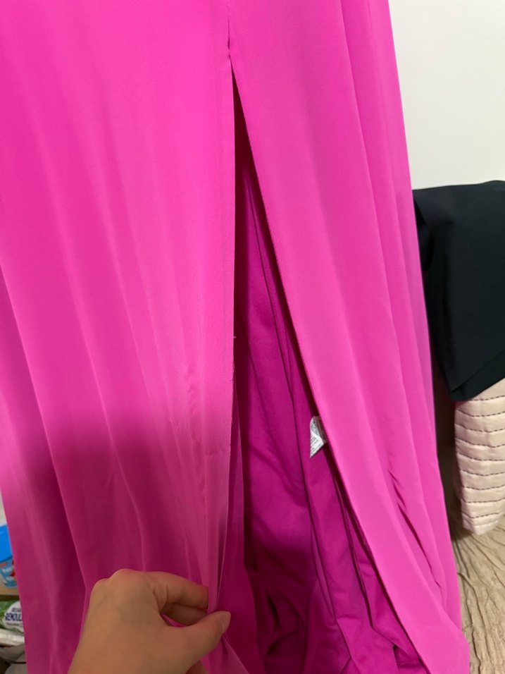 Pembe Uzun  Straplez  Abiye - Görsel 3