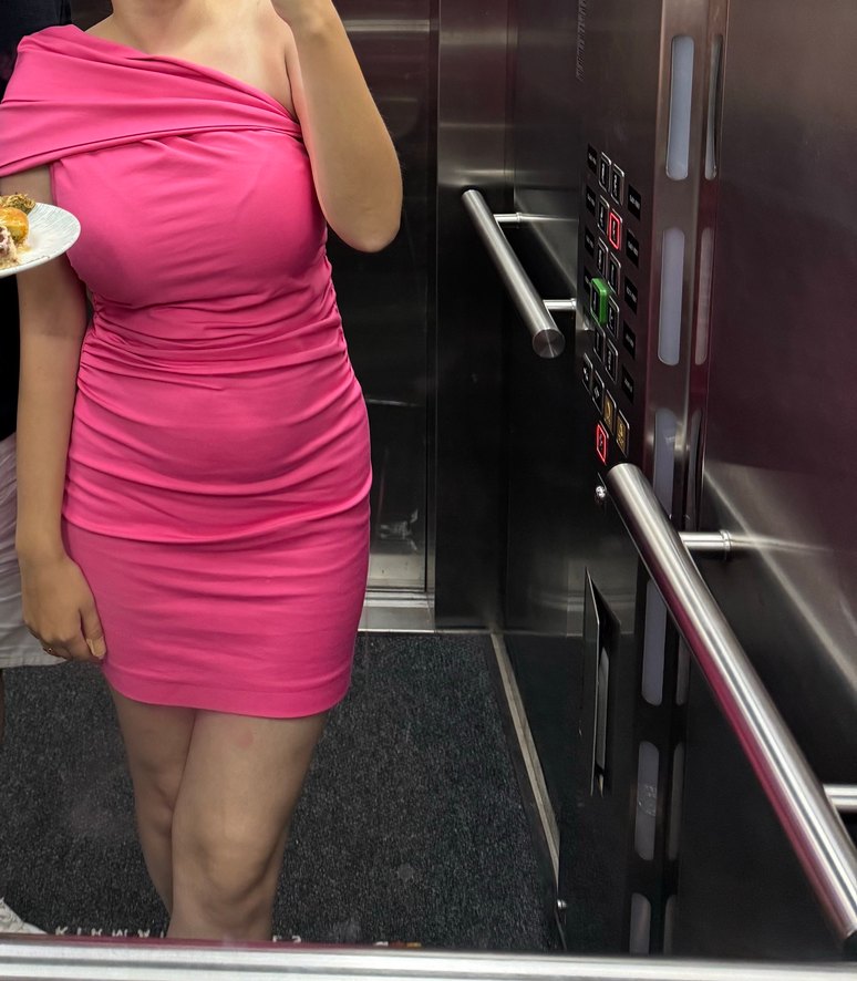 Drapeli Pembe Mini Elbise - Görsel 4