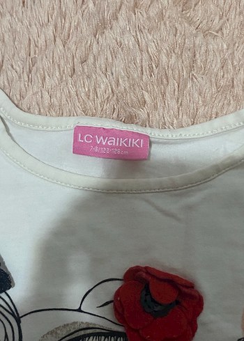 LC Waikiki Kız Çocuk Beyaz Uzun Kollu Baskılı Tişört