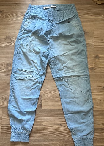 Kadın Mavi Loose Fit Denim Pantolon