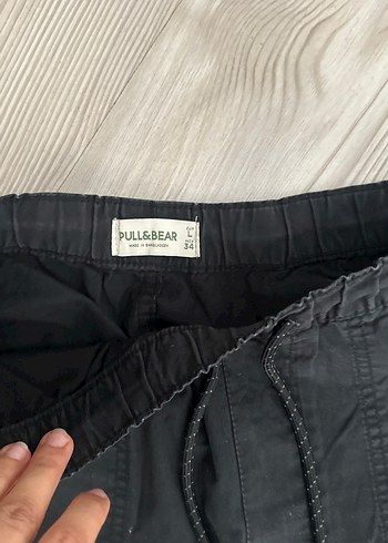 Pull and Bear Siyah Erkek Keten Salaş Pantolon