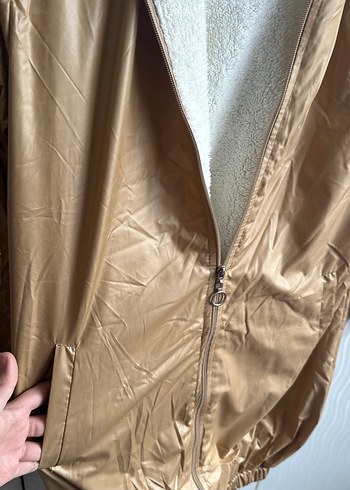 Bej Parlak Uzun Hamile Kabanı - Görsel 3