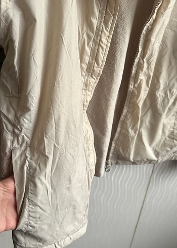 Bej Keten Midi Kadın Ceket - Görsel 4