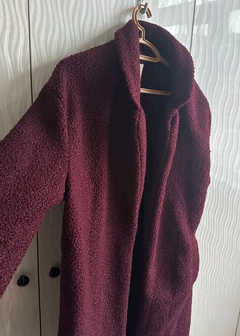 Bordo Yün Kadın  Kaban - Görsel 4