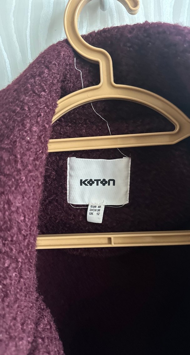 Bordo Yün Kadın  Kaban - Görsel 2