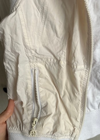 Beyaz Keten Kolsuz Fitted Yelek - Görsel 3