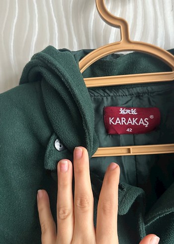 Çift Düğmeli Koyu Yeşil Kaban - Görsel 4