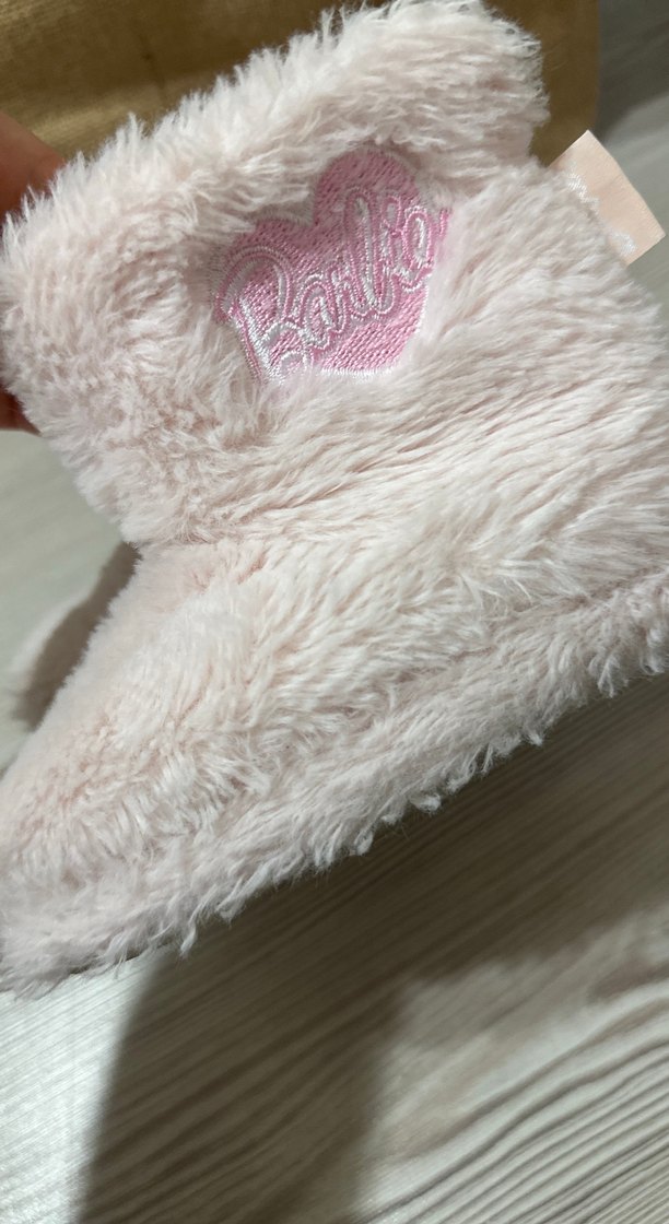 Kız Çocuk Beyaz Sıcak Peluş Ev Terliği - Görsel 2