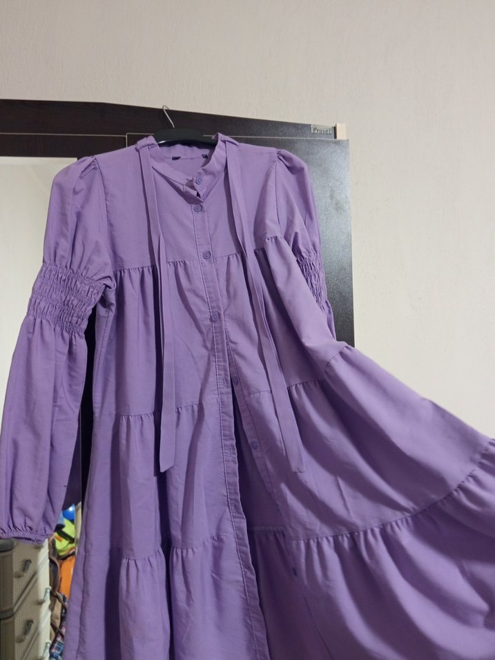 Uzun Kollu Mor Hamile Bluzu - Görsel 3