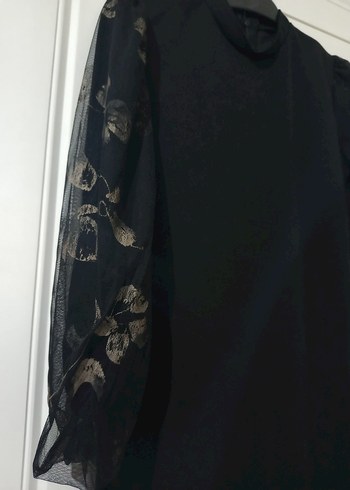 Siyah Uzun Kollu Gotik Uzun Elbise - Görsel 3