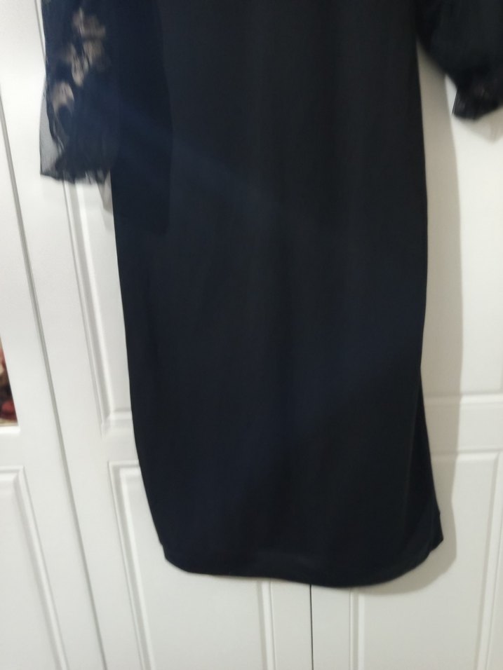 Siyah Uzun Kollu Gotik Uzun Elbise - Görsel 4