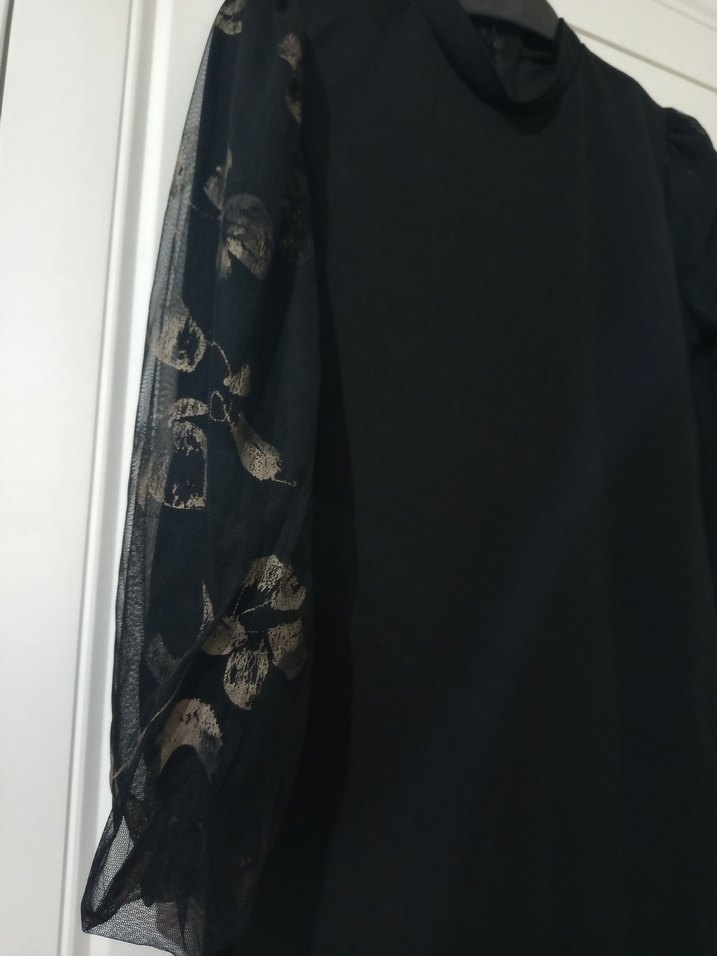 Siyah Uzun Kollu Gotik Uzun Elbise - Görsel 3