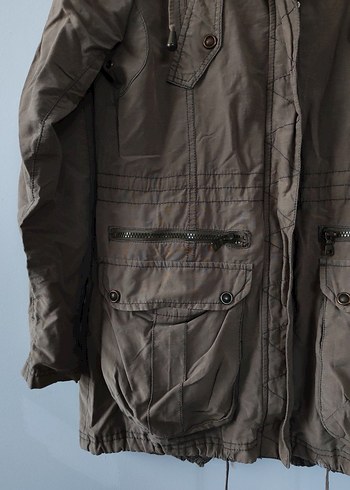 Haki renk yağmurluk - Görsel 3