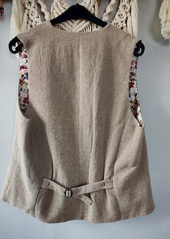 Bohem Bej Düğmeli Triko Yelek - Görsel 8