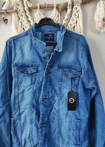 Düğmeli Mavi erkek  Ceket - Görsel 3