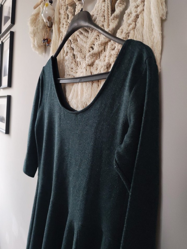 Bohem Stil Lacivert Triko Kadın Elbise - Görsel 4