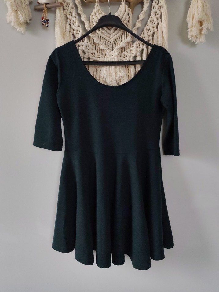 Bohem Stil Lacivert Triko Kadın Elbise - Görsel 2