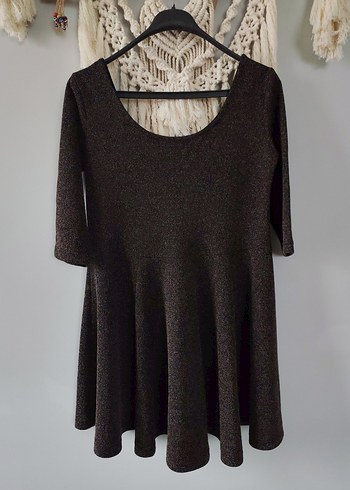 Kahverengi kışlık günlük elbise - Görsel 5