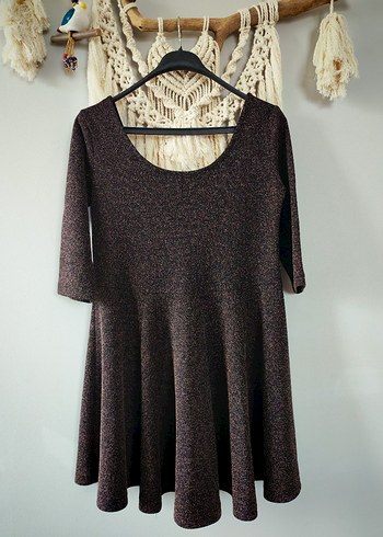 Kahverengi kışlık günlük elbise - Görsel 2