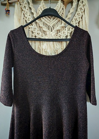 Kahverengi kışlık günlük elbise - Görsel 3