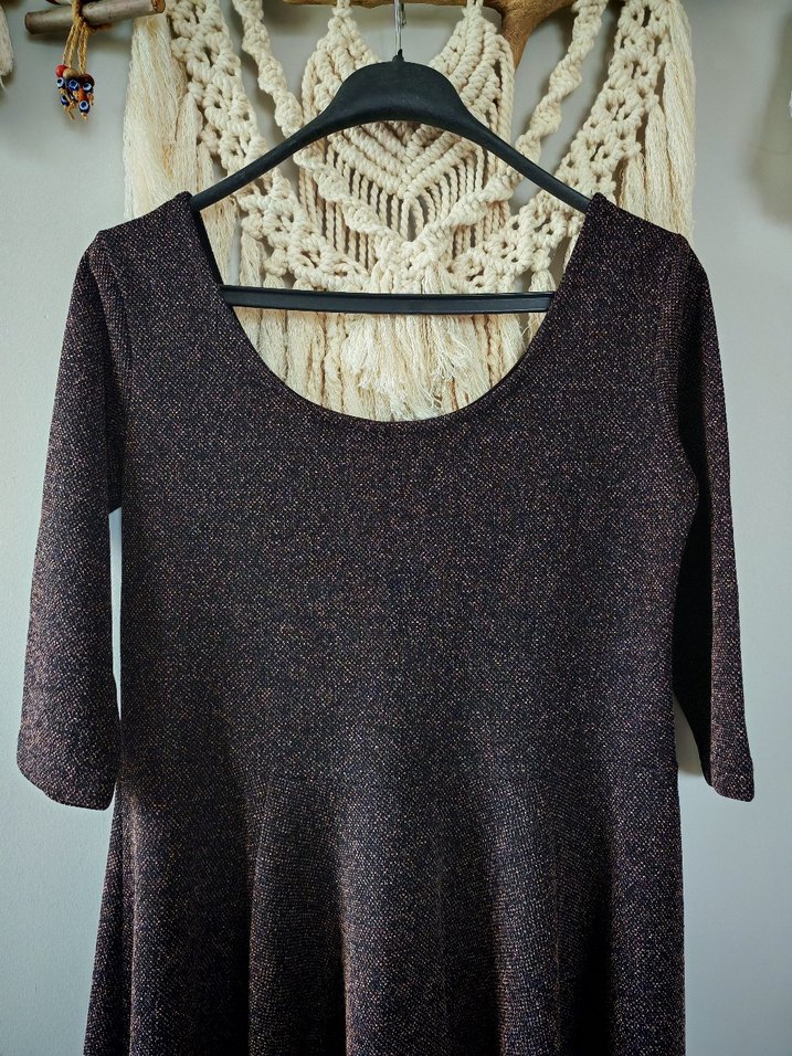 Kahverengi kışlık günlük elbise - Görsel 3