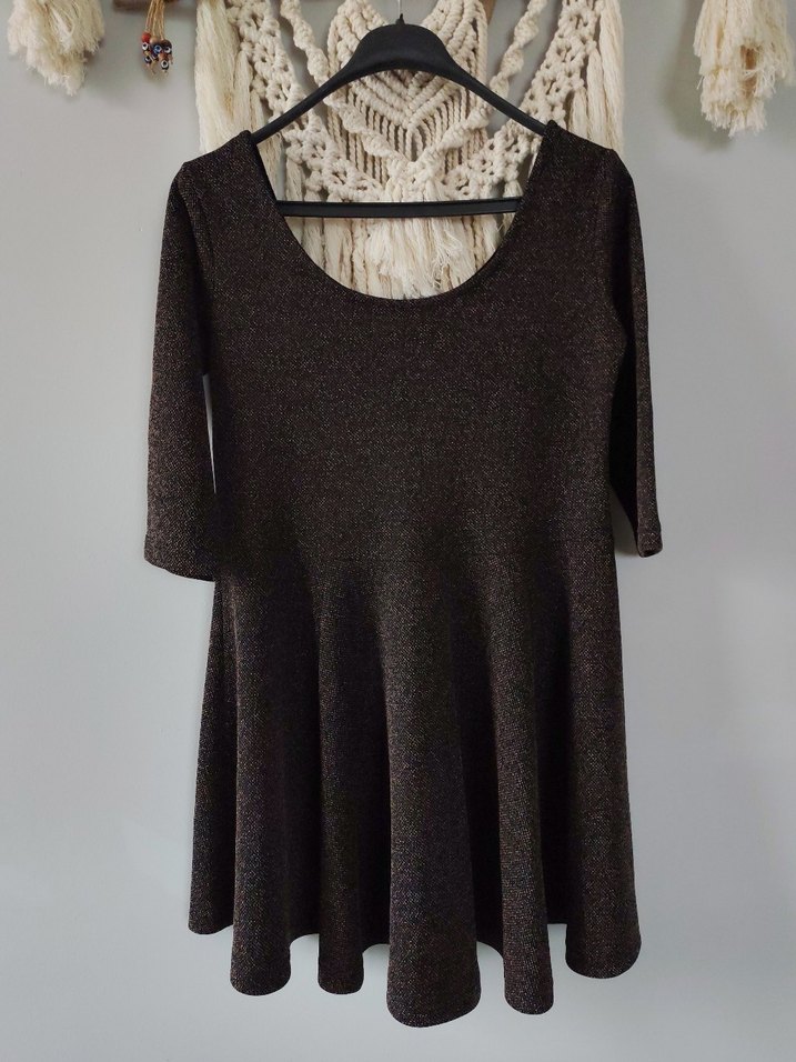 Kahverengi kışlık günlük elbise - Görsel 4