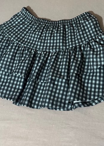 m Beden yeşil Renk Yeşil Ekose S-M beden Mini Etek Fırfırlı Rahat Kesim Pull&Bear