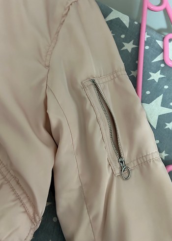 Pembe Mini Fermuarlı Kadın Ceket - Görsel 3