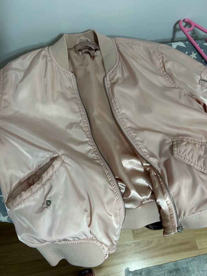 Pembe Mini Fermuarlı Kadın Ceket - Görsel 2