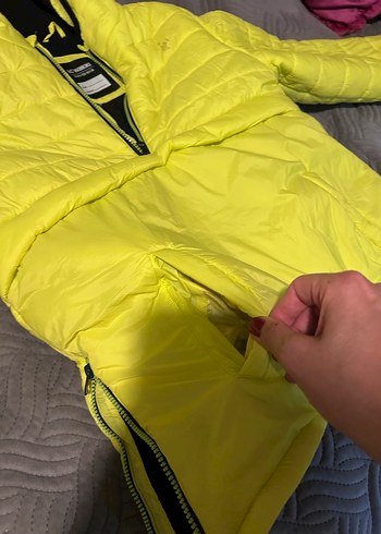 Sarı Kapüşonlu 13-14 yaş Kışlık Mont - Görsel 7