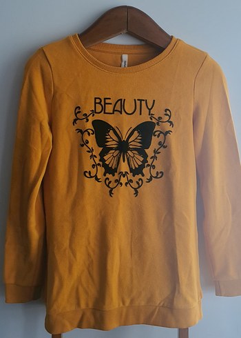Uzun Kollu Sarı Kadın Sweatshirt