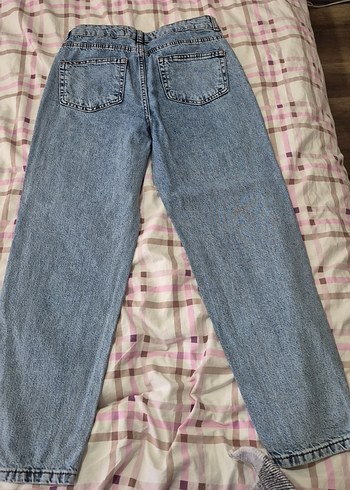 Mavi Baskılı Bol Kesim Kadın Kot Pantolon - Görsel 3