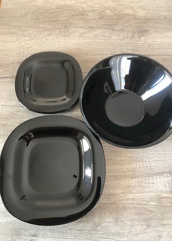 12 PARÇA Siyah Yemek Kabı Seti