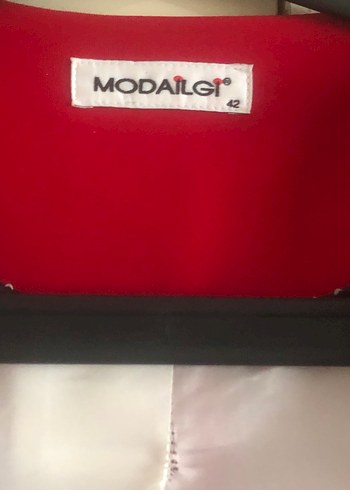 Modailgi MODA İLGİ Kırmızı Kadın Ofis Blazeri, Normal Boy, Drapeli