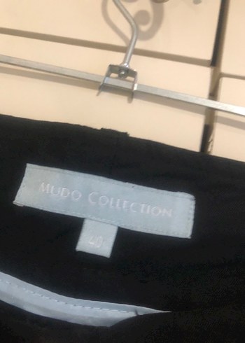 40 Beden MUDO COLLECTİON Kadın Siyah Kumaş Kemerli Pantolon