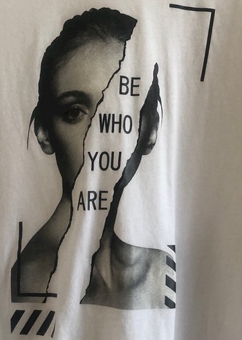 BeBe Beyaz Kadın Baskılı Oversize Tişört