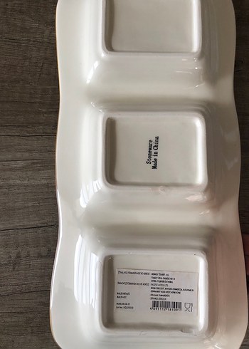 Bölmeli Kahverengi Hasır Desenli Servis Tabağı - Görsel 3