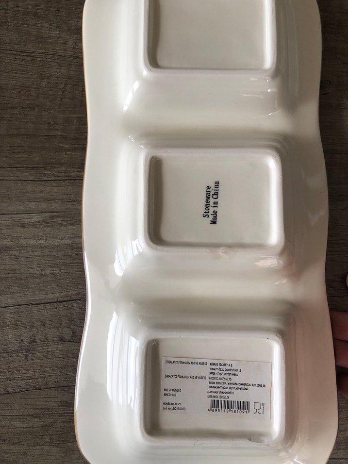 Bölmeli Kahverengi Hasır Desenli Servis Tabağı - Görsel 3