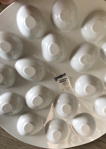 Beyaz Bohem Tarzı Yumurta Servis Tabağı - Görsel 4