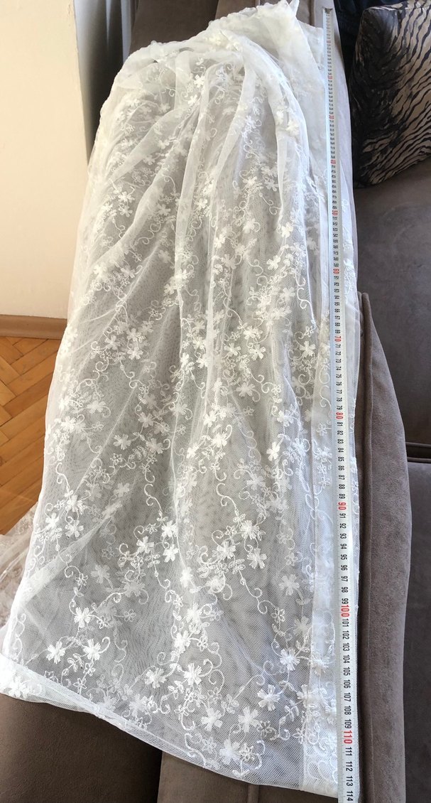 İşlemeli Beyaz Tül Perde - Görsel 4