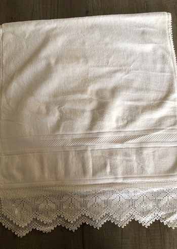 Parlak Beyaz Bohem Tarzı Havlu - Görsel 5