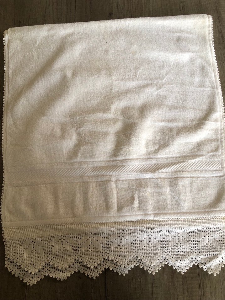 Parlak Beyaz Bohem Tarzı Havlu - Görsel 5