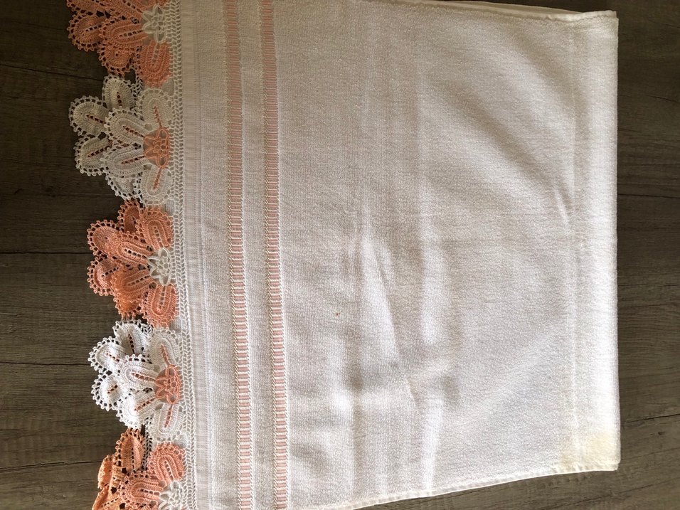 Nakışlı Pastel Beyaz Havlu - Görsel 5